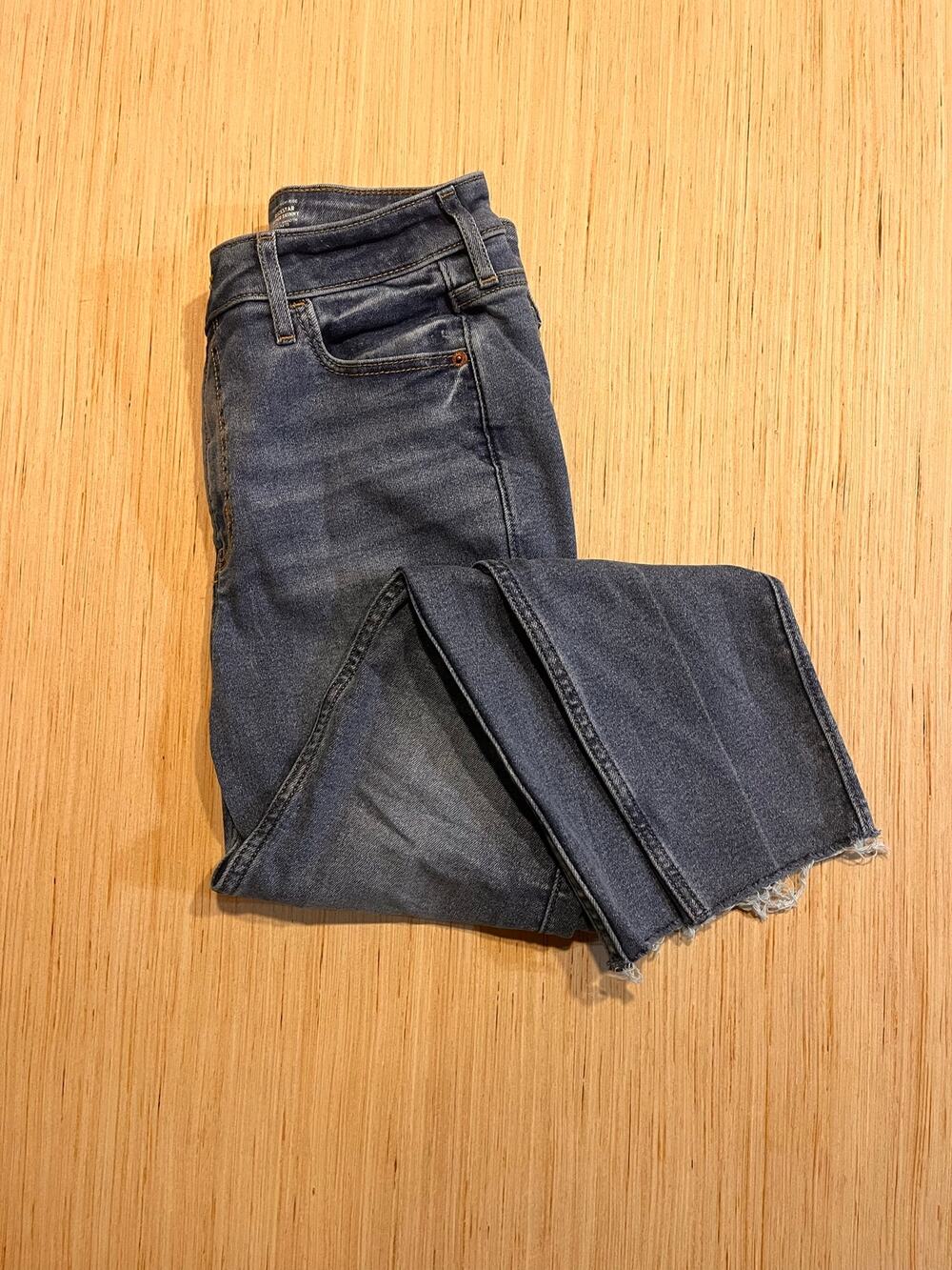 Extra High Rise Skinny Jeans by Old Navy Raw Hem Size 8 Petite
